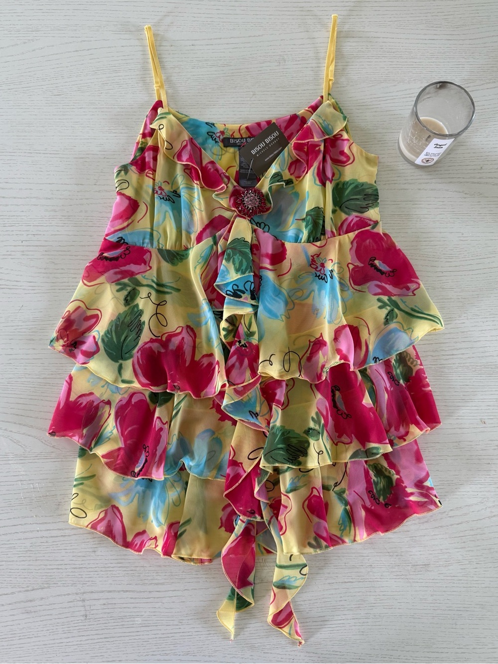 Y2k Bisou Bisou Ruffle Floral Tank